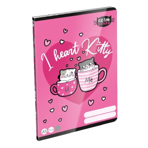 Füzet LIZZY CARD A/5 32 lapos vonalas 21-32 Kittok Heart Kitty