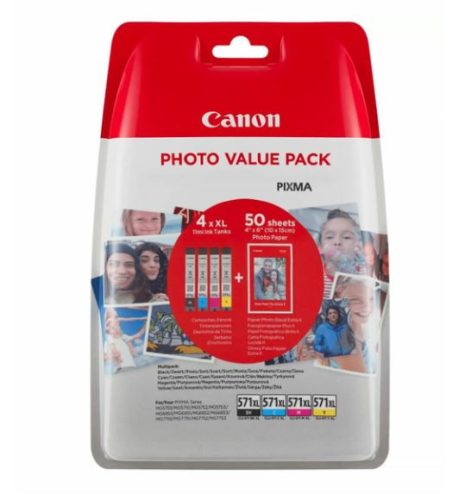 Patron Canon CLI-571XL Multipack eredeti + 50ív 10x15