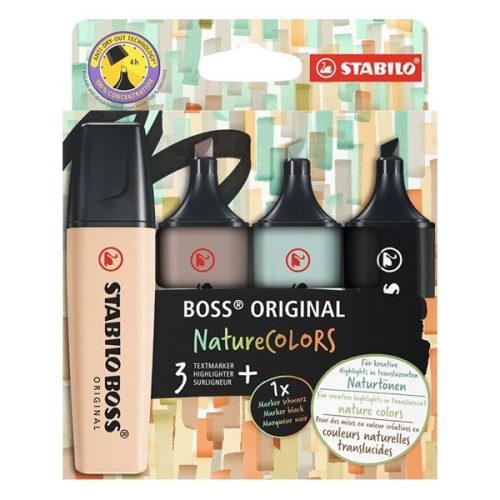 Szövegkiemelő STABILO Boss NatureColors 4 db/készlet /B