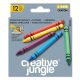 Zsírkréta CREATIVE JUNGLE Grey kerek hegyezett 12 színű