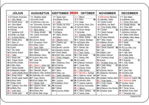 Kártyanaptár 2024, névnapos vagy  képes,