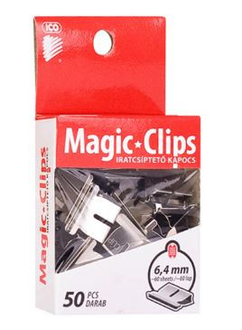 Magic Klips Ico iratcsiptető kapocs, 6,4mm, 50db/cs.