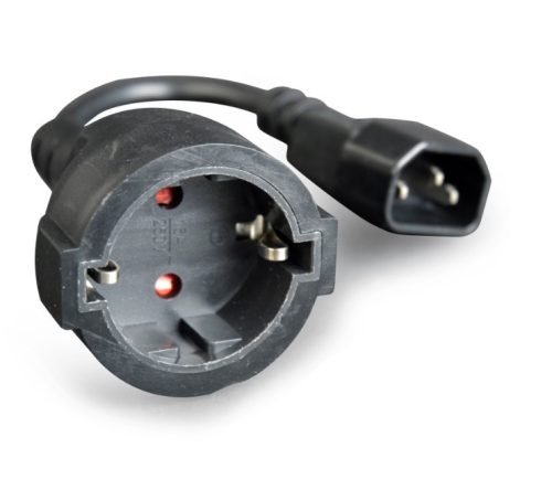 Adapter Gembird C14 apa - Schuko anya Adapter kábel 0.15m Fekete