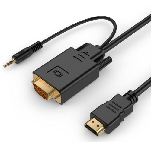 Kábel Gembird HDMI - VGA+Audio Adapter kábel 1.8m - Fekete