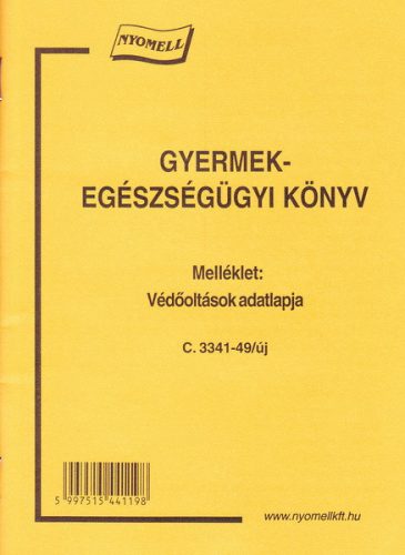 Nyomtatvány gyermekegészségügyi kiskönyv