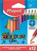 Színes ceruza készlet, háromszögletű, MAPED "Color'Peps Star Mini", 12 különböző szín