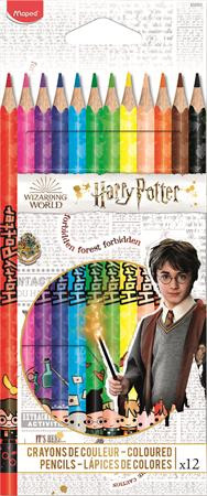 Színes ceruza készlet, Maped, Harry Potter Kids, 12 db-os, háromszögletű