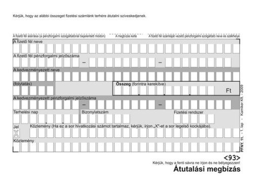 Átutalási megbízás A/6