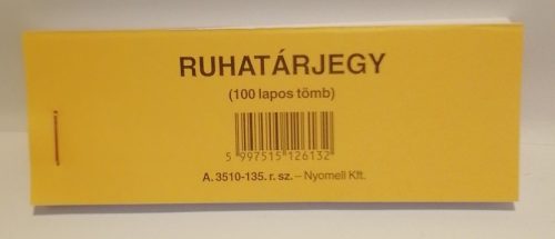 Ruhatárjegy. 100 lapos