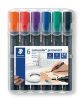 Alkoholos marker készlet, 2 mm, kúpos, STAEDTLER "Lumocolor® 352", 6 különböző szín