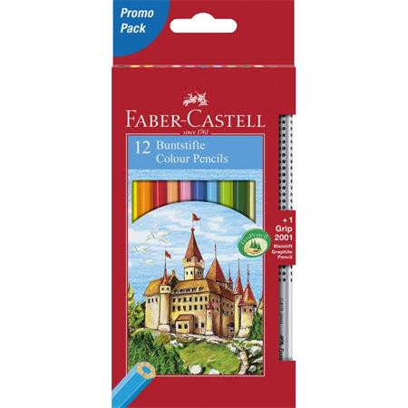 Színes ceruza készlet Faber-Castell, 12 db-os készlet, + 1db grafitceruza